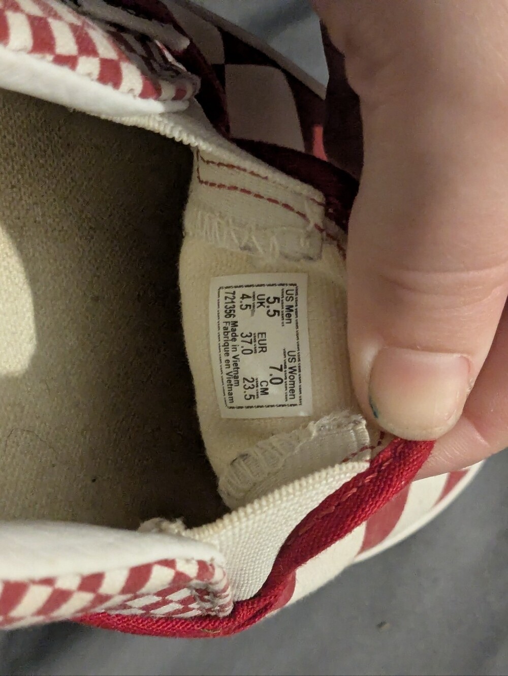 red and white checkered vans - woman size 7 - Picture 8 of 8